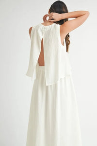 MABLE Wrinkled Round Neck Swing Top and Skirt Set - Brittney MADE