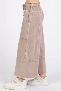 Mittoshop Mineral Wash Seam French Terry Wide Leg Pants - Brittney MADE