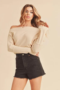 Aemi + Co One Shoulder Long Sleeve Knit Top - Brittney MADE