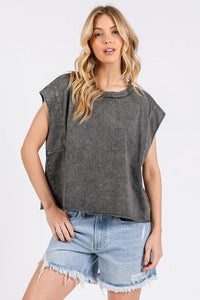 Mittoshop Round Neck Cap Sleeve T-Shirt - Brittney MADE