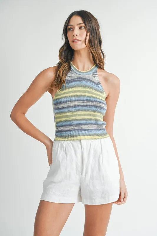 MABLE Space Dye Grecian Neck Knit Cami - Brittney MADE