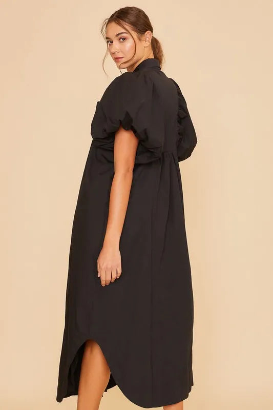 Annie Wear Smocked Puff Sleeve Midi Dress - Brittney MADE