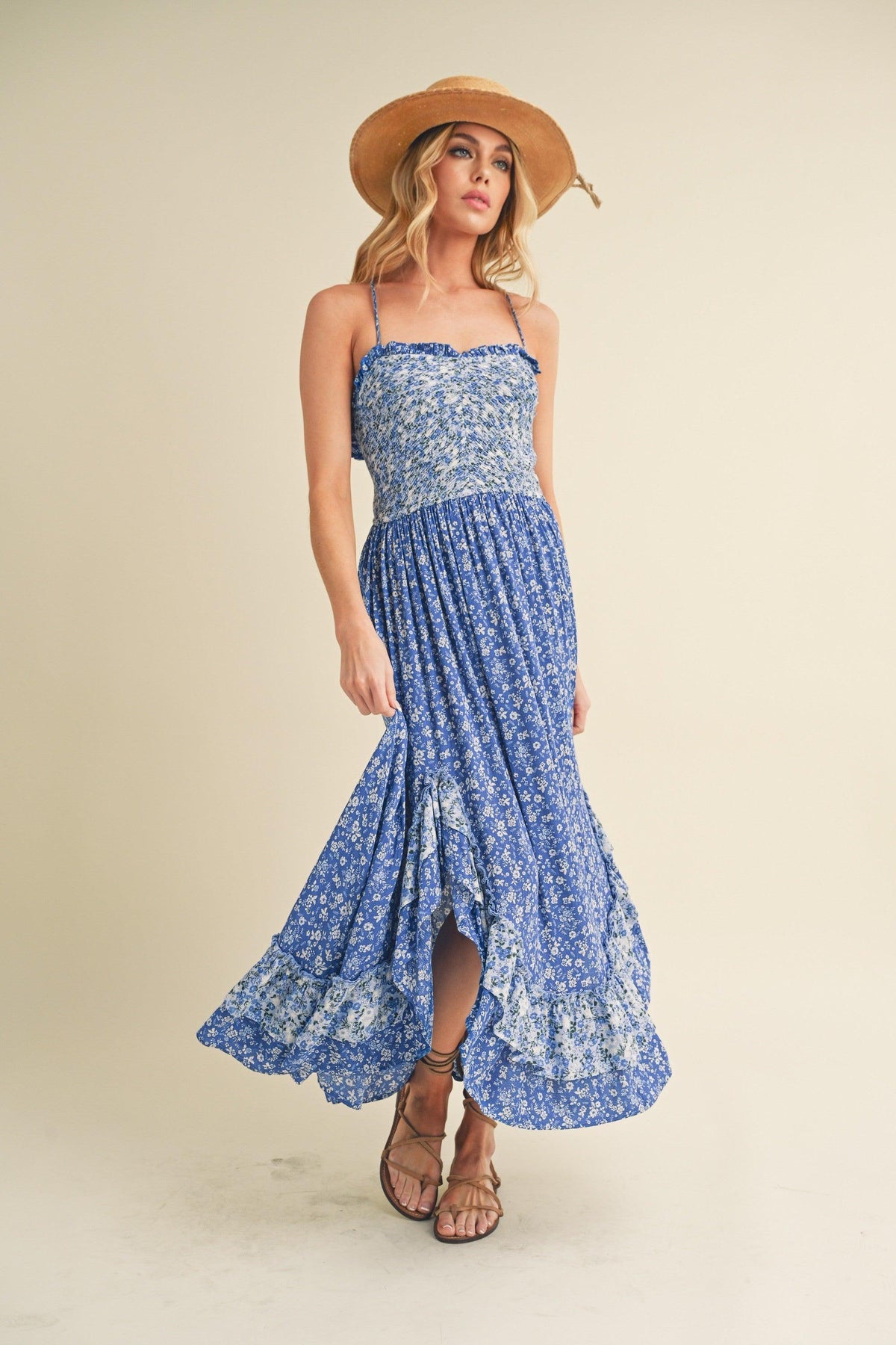 Aemi + Co Ditsy Floral Ruffled Hem Maxi Cami Dress - Brittney MADE