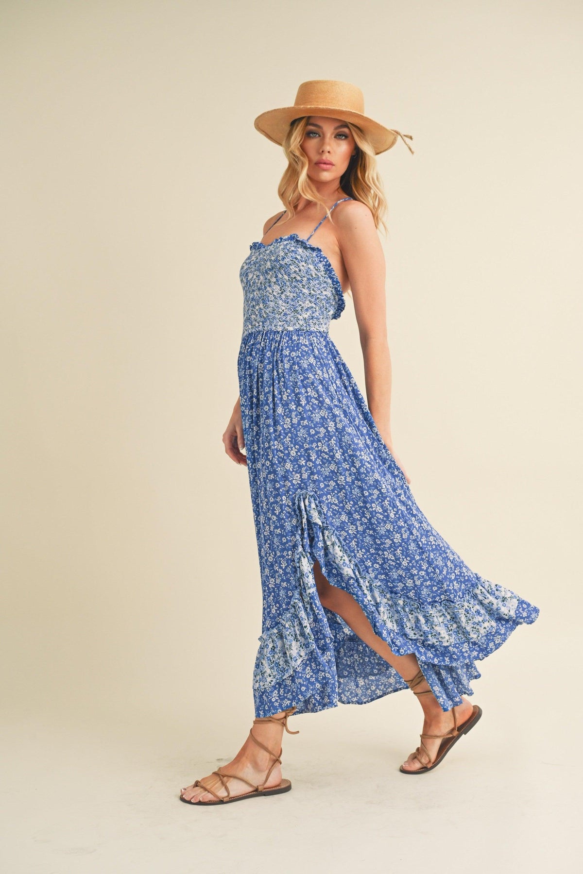 Aemi + Co Ditsy Floral Ruffled Hem Maxi Cami Dress - Brittney MADE