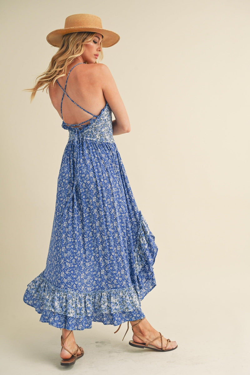 Aemi + Co Ditsy Floral Ruffled Hem Maxi Cami Dress - Brittney MADE