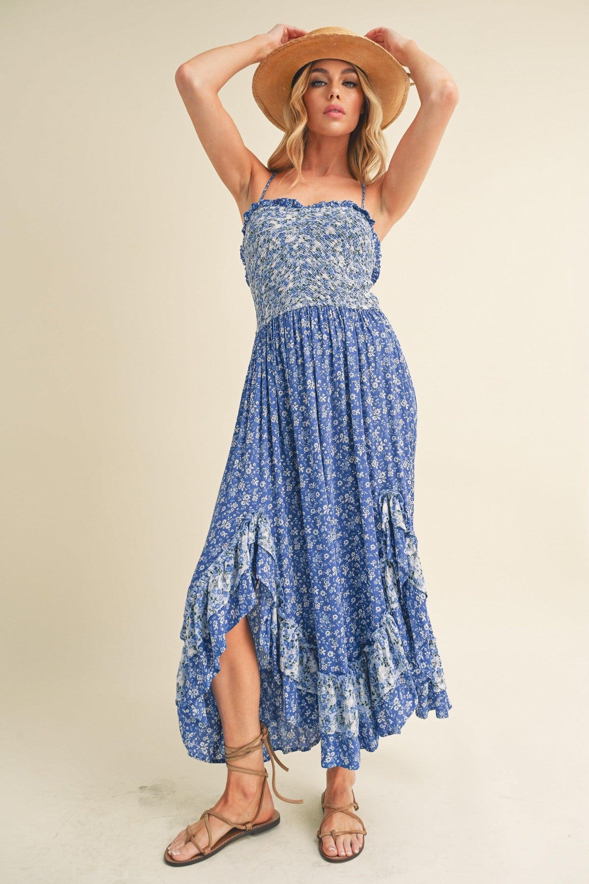 Aemi + Co Ditsy Floral Ruffled Hem Maxi Cami Dress - Brittney MADE