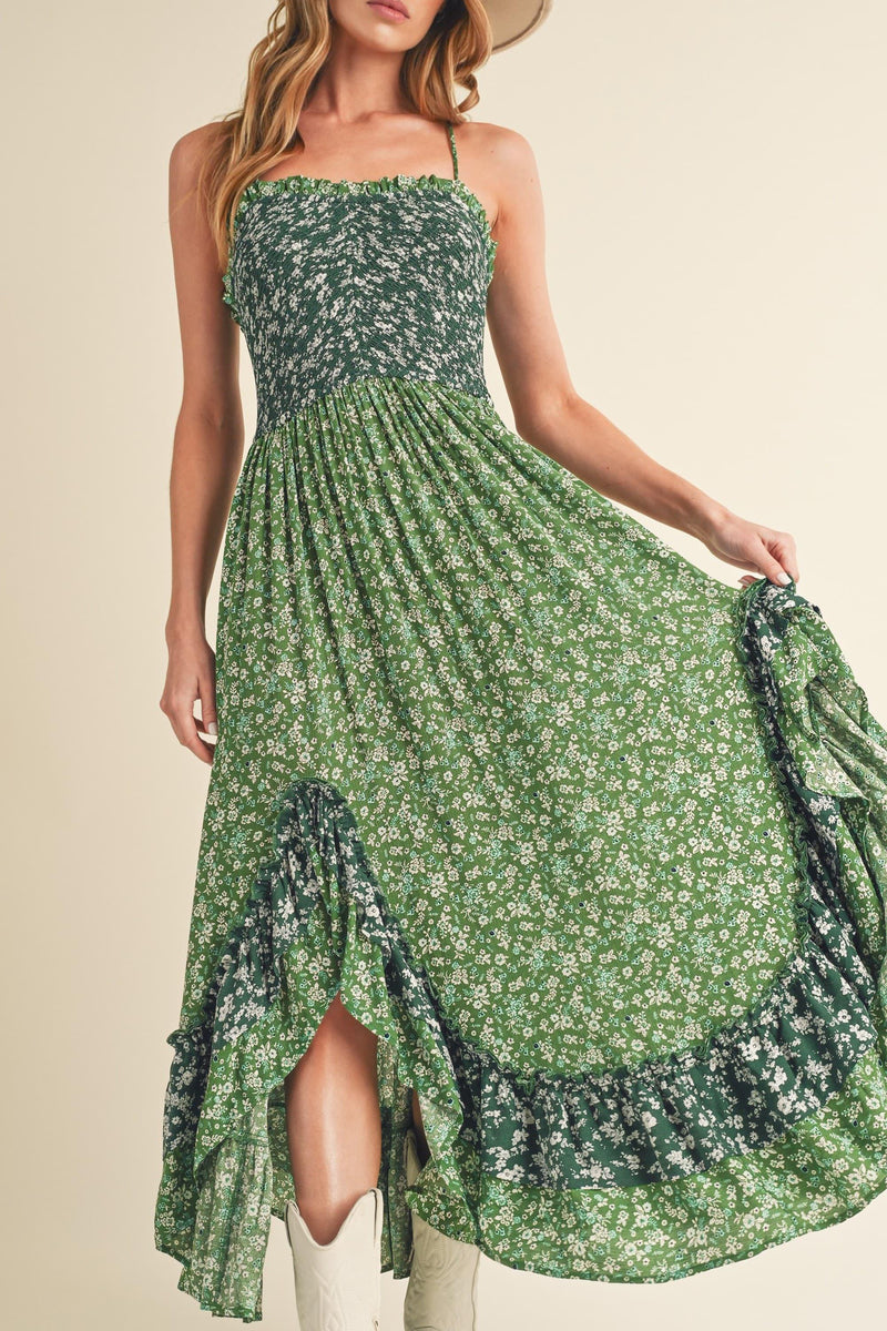Aemi + Co Ditsy Floral Ruffled Hem Maxi Cami Dress - Brittney MADE