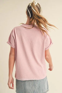 Aemi + Co Exposed Seam Round Neck Short Sleeve T-Shirt - Brittney MADE