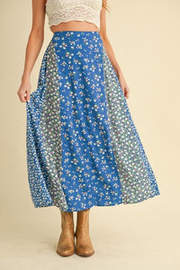 Aemi + Co Floral Elastic Waist Maxi Skirt - Brittney MADE