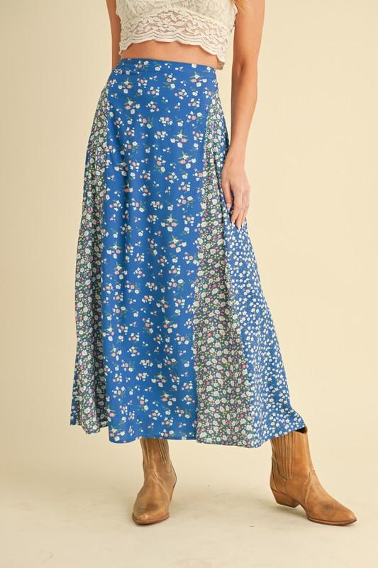 Aemi + Co Floral Elastic Waist Maxi Skirt - Brittney MADE