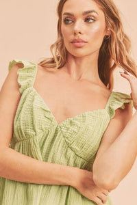Aemi + Co Sweetheart Neck Ruffled Strap Top - Brittney MADE