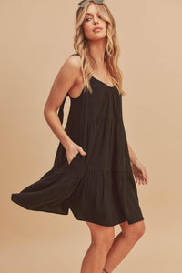 Aemi+Co Tiered Mini Cami Dress with Pockets - Brittney MADE
