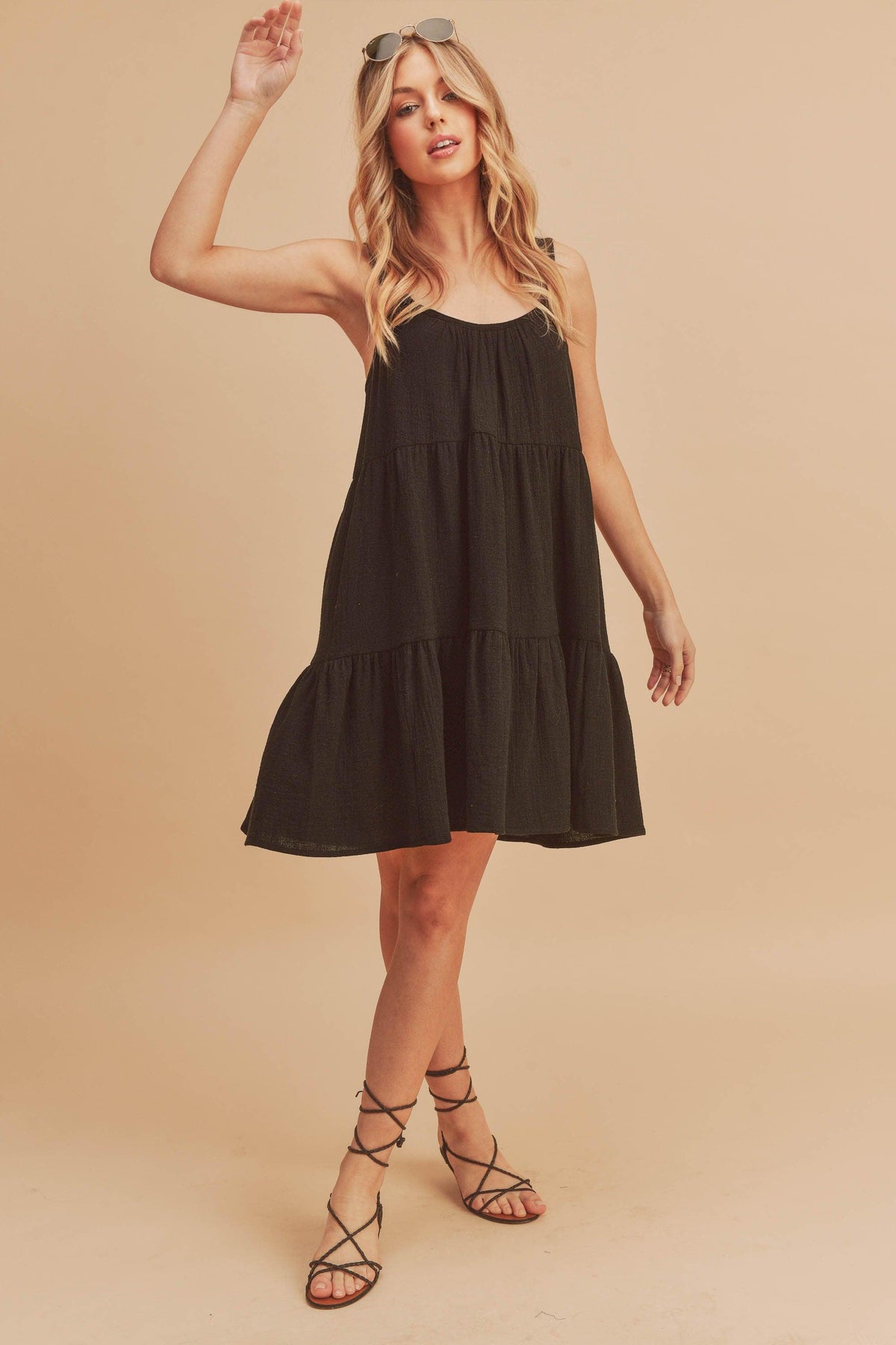 Aemi+Co Tiered Mini Cami Dress with Pockets - Brittney MADE