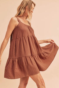 Aemi+Co Tiered Mini Cami Dress with Pockets - Brittney MADE