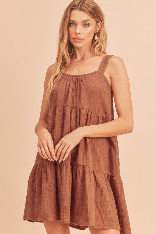 Aemi+Co Tiered Mini Cami Dress with Pockets - Brittney MADE