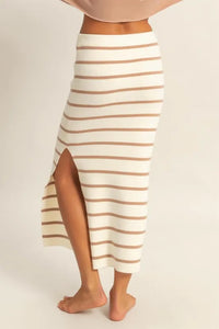 HYFVE Side Slit Striped Bodycon Sweater Skirt - Brittney MADE
