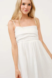 And The Why Ruched Front Smocked Back Babydoll Mini Dress - Brittney MADE