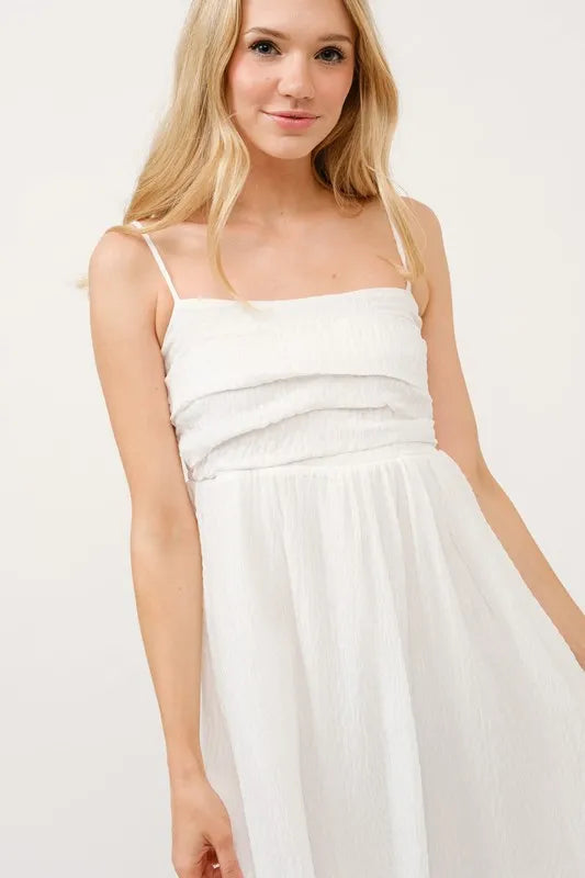 And The Why Ruched Front Smocked Back Babydoll Mini Dress - Brittney MADE