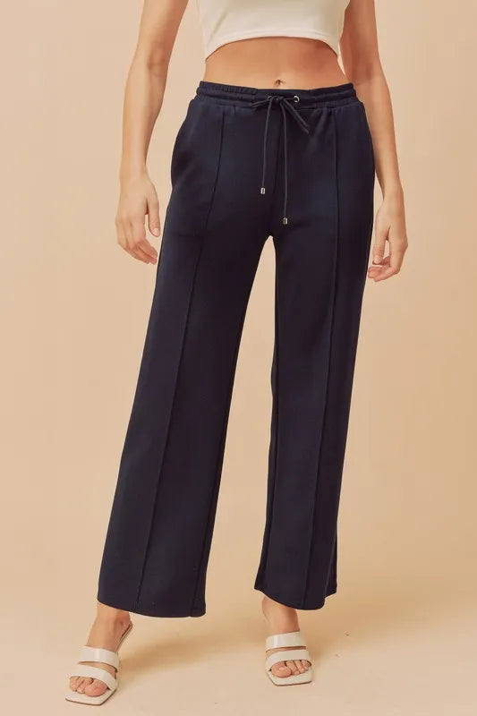 Aemi + Co Drawstring Wide Leg Pants - Brittney MADE