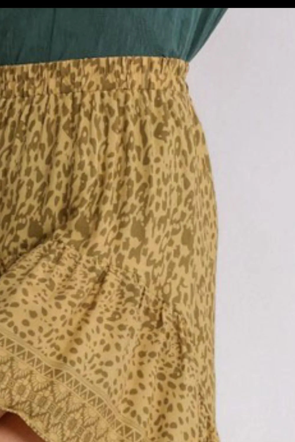 Umgee Full Size Animal Border Print High Low Skirt Plus Size - Brittney MADE