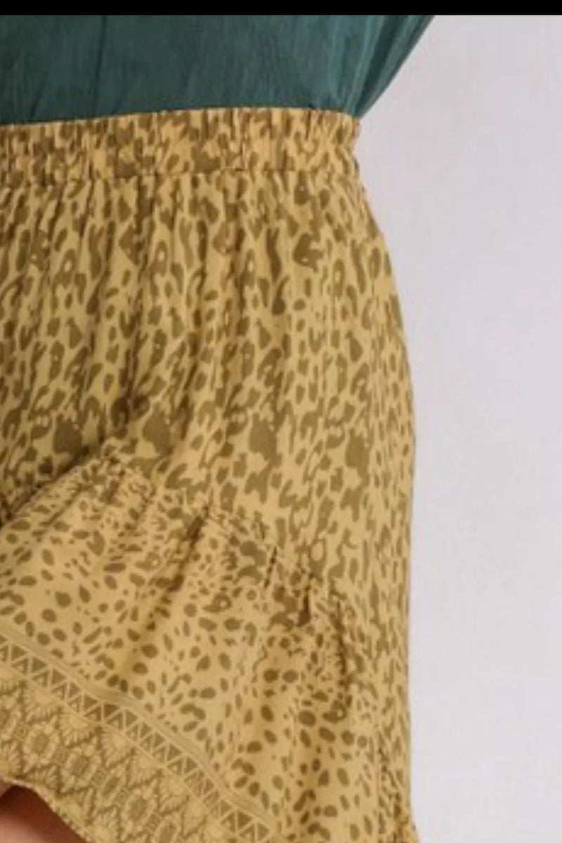 Umgee Full Size Animal Border Print High Low Skirt Plus Size - Brittney MADE