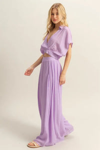 HYFVE Kimono Sleeve Crop Top and Wide Leg Pants Set - Brittney MADE