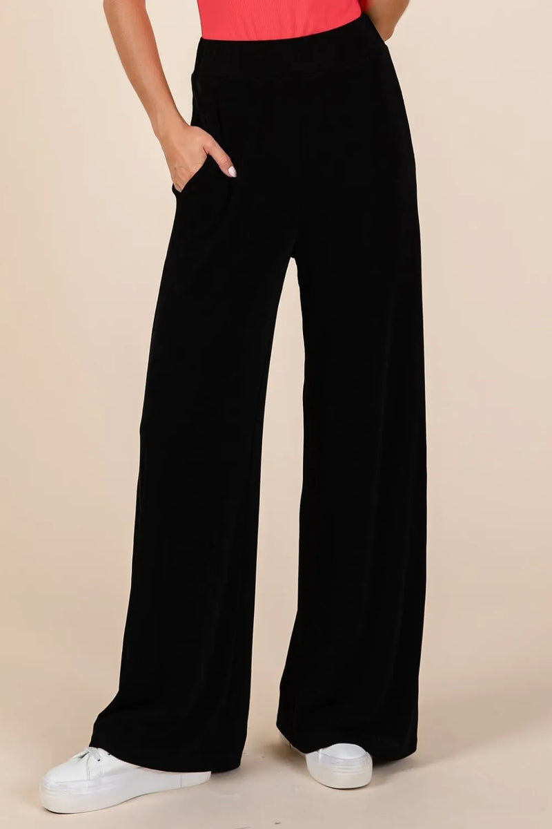 Mittoshop Elastic Waist Pants with Side Pockets - Brittney MADE