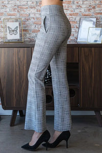 Heimish Full Size Plaid Flare Pants with Wide Waist Band Plus Size - Brittney MADE