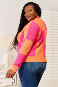 Angel Wings Woven Right Checkered V-Neck Dropped Shoulder Cardigan - Brittney MADE