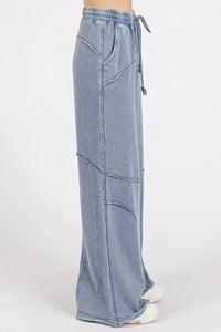 Mittoshop Asymmetric Seam Mineral Wash Elastic Waist Pants - Brittney MADE