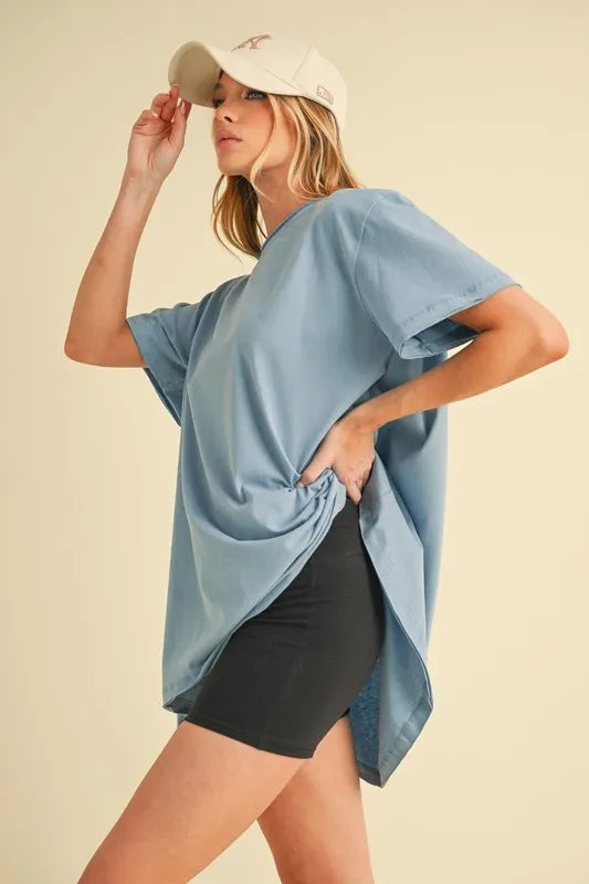 Aemi+Co Round Neck Short Sleeve Oversized T-Shirt - Brittney MADE