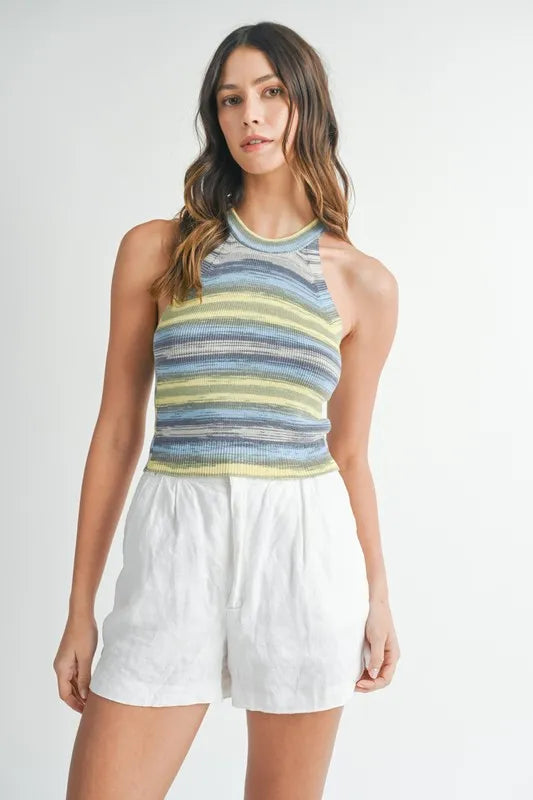 MABLE Space Dye Grecian Neck Knit Cami - Brittney MADE