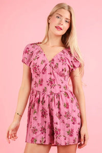VERY J Floral Printed Ruffle Romper - Brittney MADE