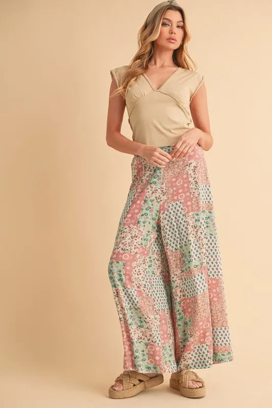 Aemi+Co Printed Wide Leg Pants - Brittney MADE