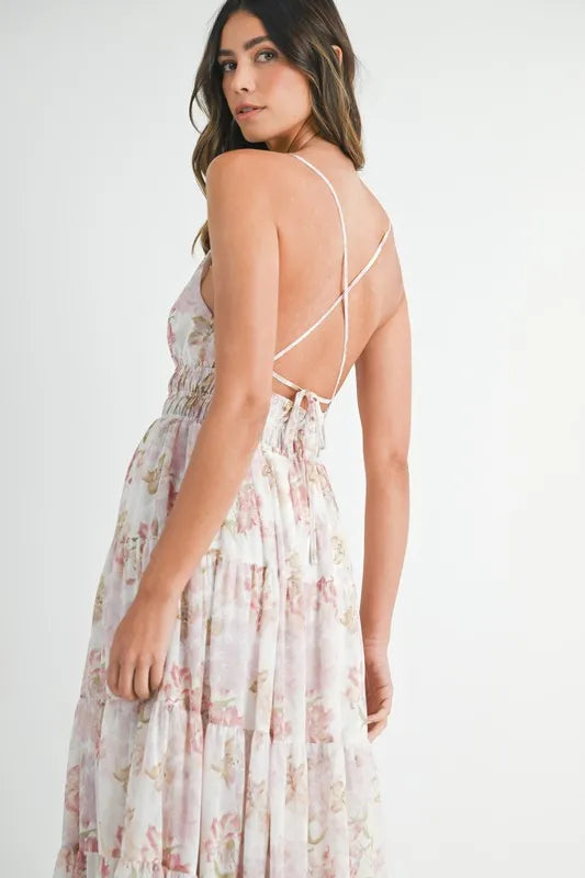 MABLE Floral Print Tiered Cami Maxi Dress - Brittney MADE