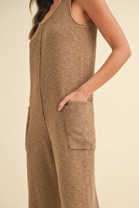 MABLE Sleeveless Knit Crop Jumpsuit with Pockets - Brittney MADE