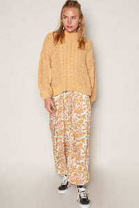 POL Mock Neck Cable Knit Sweater - Brittney MADE