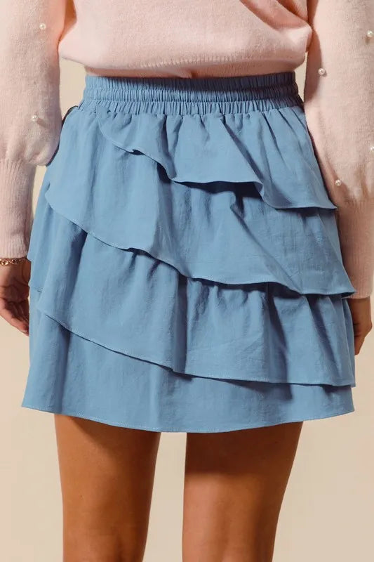 SO ME Asymmetrical Ruffled Game Day Skirt - Brittney MADE