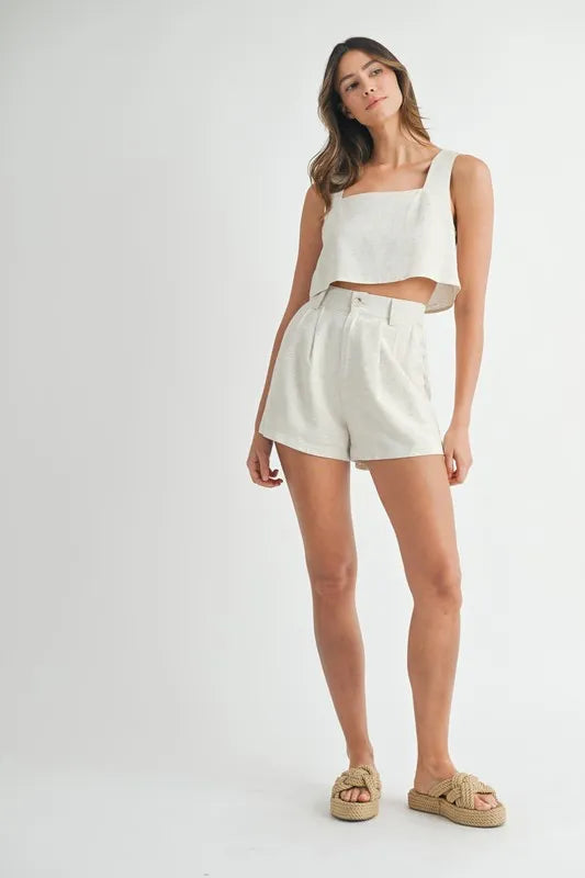 MABLE Sleeveless Crop Top and Shorts Set - Brittney MADE