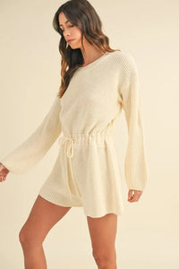 MABLE Round Neck Long Sleeve Sweater Romper - Brittney MADE