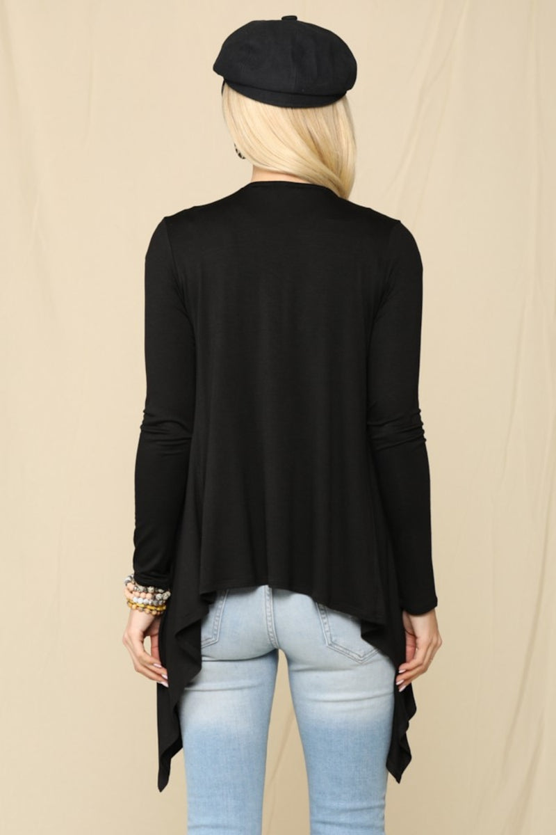 Celeste Full Size Open Front Knit Cardigan - Brittney MADE