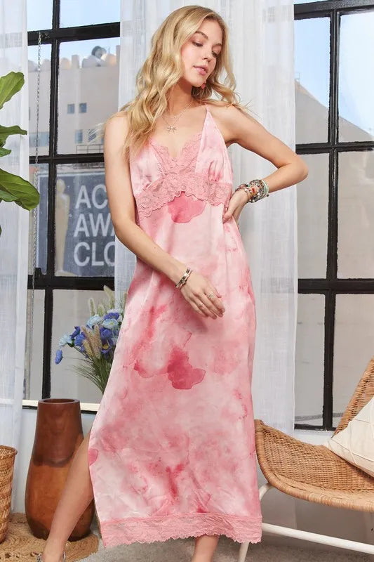 ADORA Lace Detail V-Neck Midi Dress - Brittney MADE