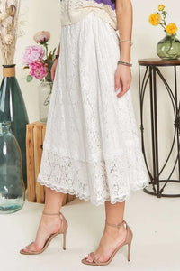 ADORA Elastic Waist Lace Midi Skirt - Brittney MADE