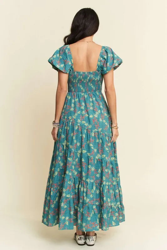 Davi & Dani Lightweight Sweetheart Neck Textured Tiered Maxi Dress - Brittney MADE