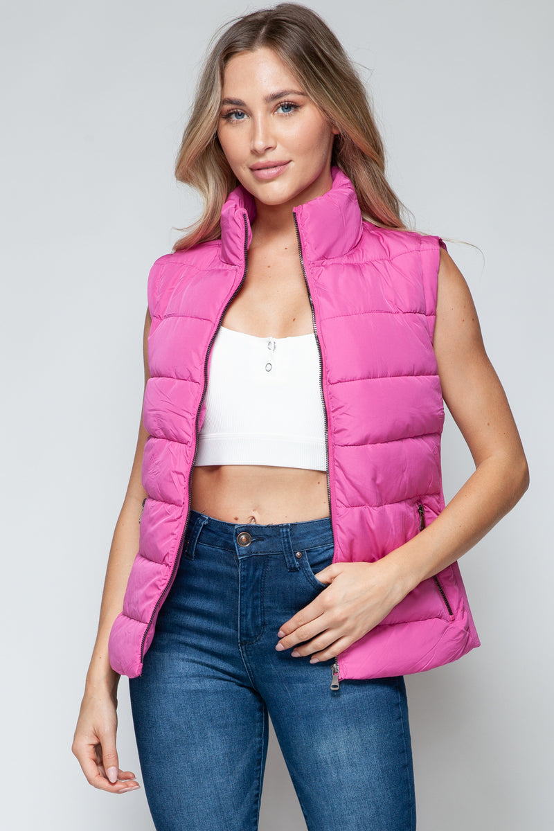 Snobbish Zip Up Turtleneck Vest with Pockets - Brittney MADE