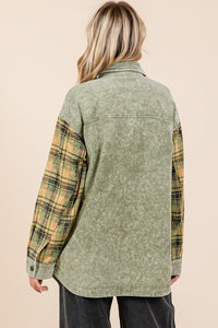 Mittoshop Plaid Button Down Drop Shoulder Jacket - Brittney MADE