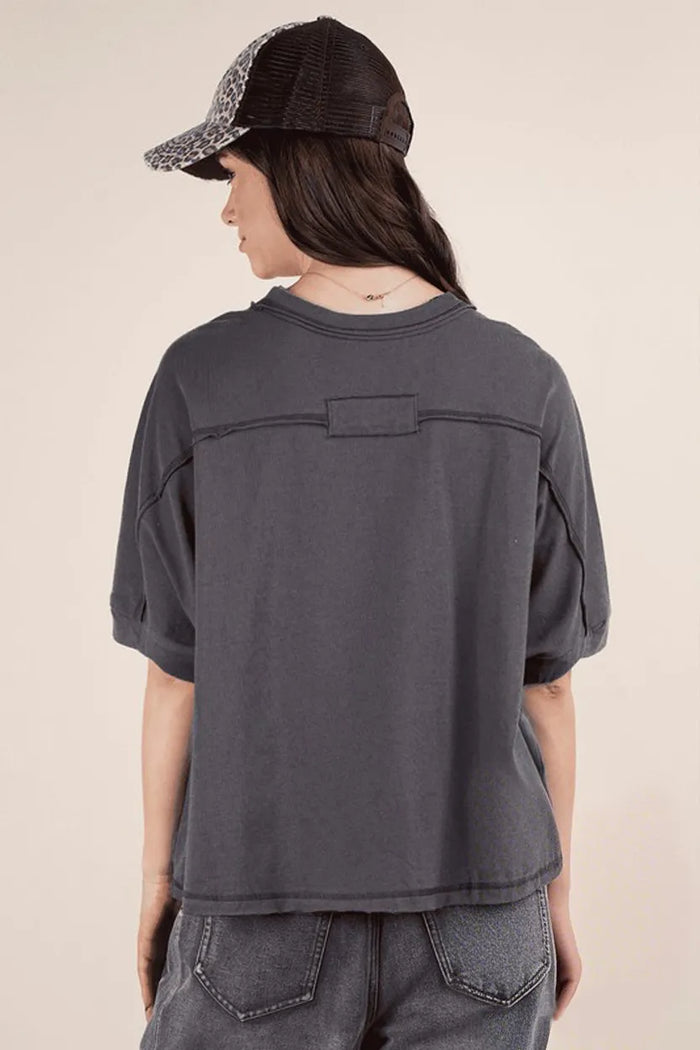 VERY J Round Neck Short Sleeve T-Shirt - Brittney MADE