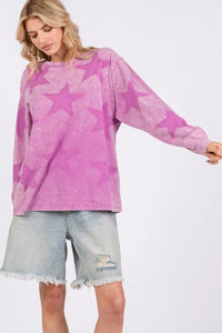 SAGE + FIG Mineral Wash Star Pattern T-Shirt - Brittney MADE