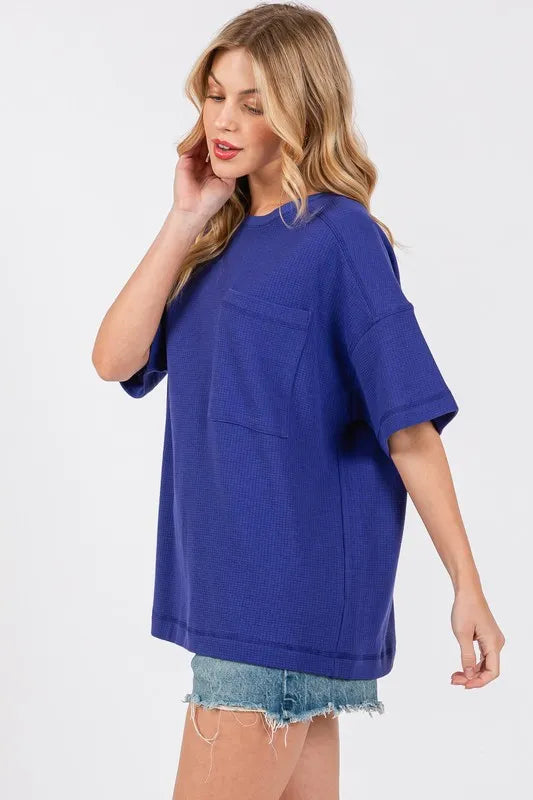 Cesfemme Textured Drop Shoulder T-Shirt - Brittney MADE
