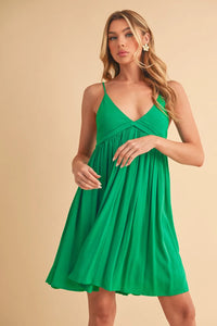 Aemi + Co Ruched Plunge Mini Cami Dress - Brittney MADE